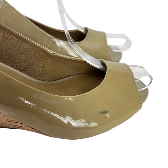 GERRY WEBER Genuine Leather Open Peep Toe Slingback Cork Wedge Shoes Sandals 38 - Picture 4 of 16